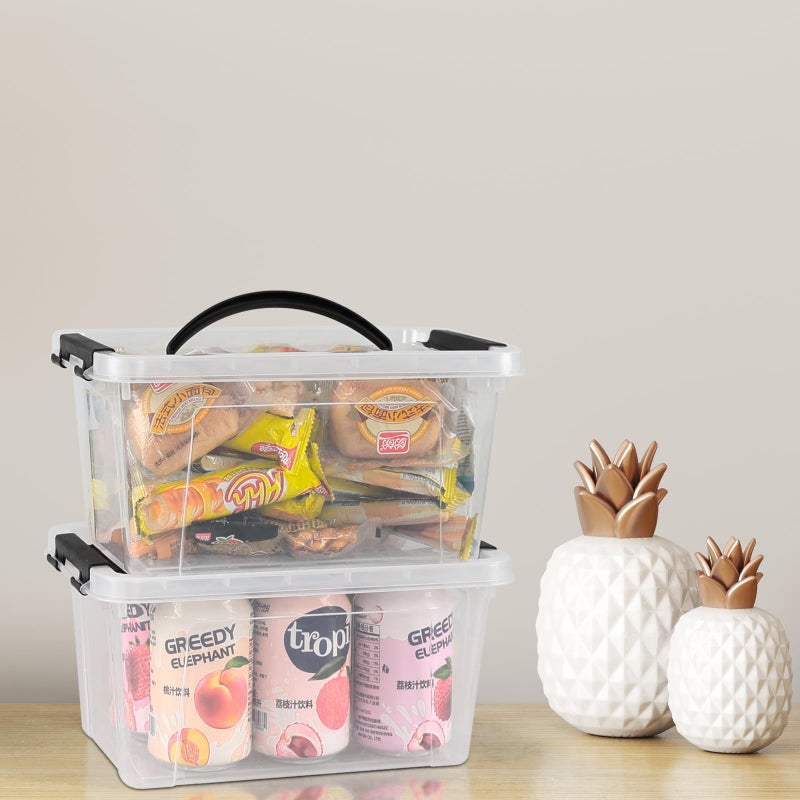 Obstnny 6 Quart Stackable Clear Plastic Storage Bins with Lids, Multi-purpose Organizing Boxes, 2 Packs - Image 4